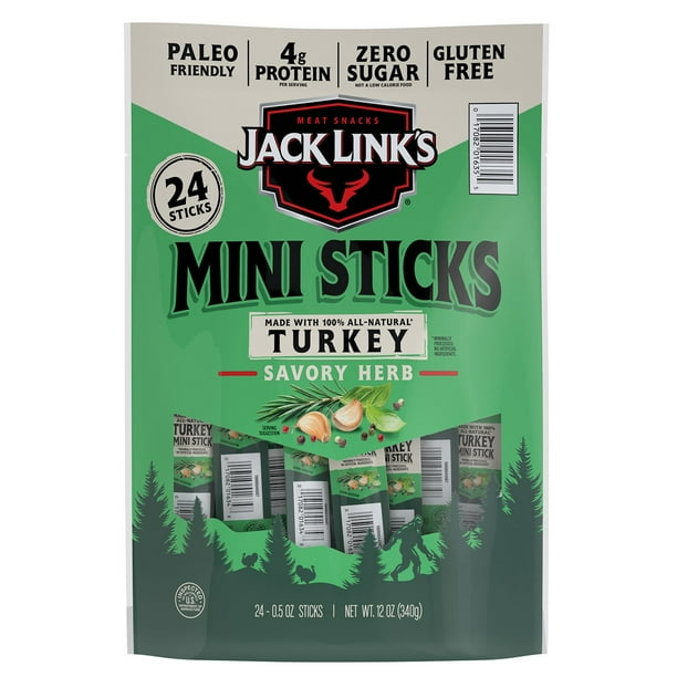 Jack Link's Savory Herb Mini Turkey Stick, 0.5 oz., 24 pk