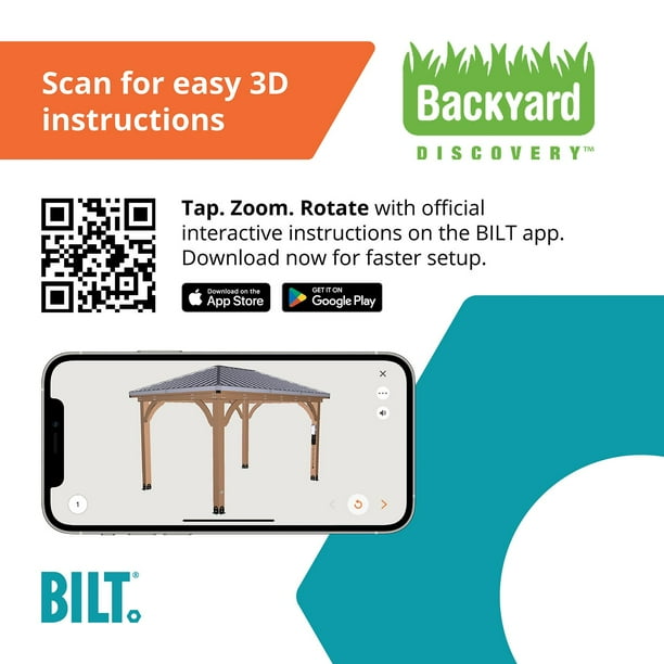 Backyard Discovery 14' x 10' Cordova Light Brown Cedar Gazebo with