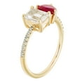 thumbnail image 3 of Lab Created Ruby & White Sapphire Diamond Ring in 14K Gold, 3 of 6