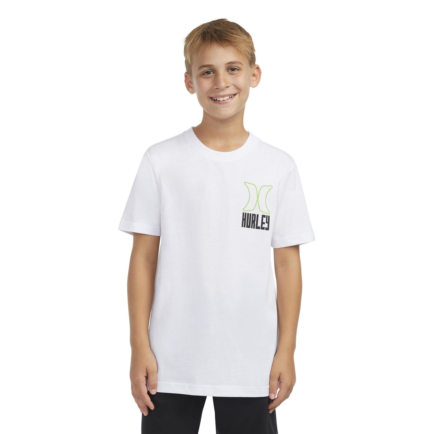 Camiseta Hurley One And Only Para Niños - Manga Corta, Diseño Básico Con Logo Serigrafiado