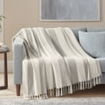 thumbnail interactive-video image 1 of Member's Mark Cotton Stripe Throw with Tassels, 60" x 70", 1 of 6