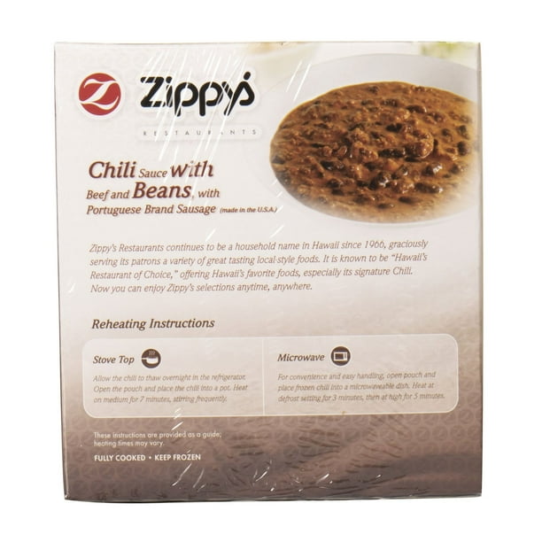 Zippy's Chili with Beef, Sausage, and Beans, Frozen 40 oz