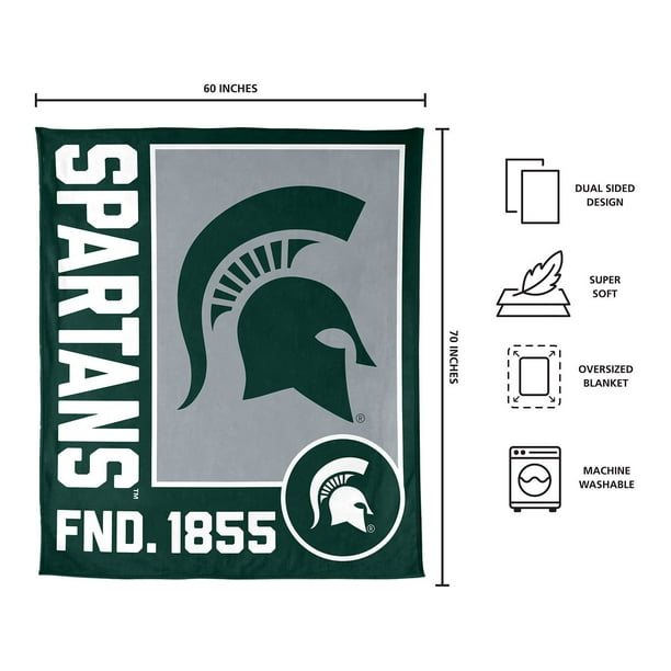【激レア】Michigan State University ラグ ブランケット Logo Brands Michigan State Spartans 60