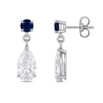 thumbnail image 2 of Round and Pear Cut Gemstone Pendant and Earring Set in Sterling Silver, 2 of 5
