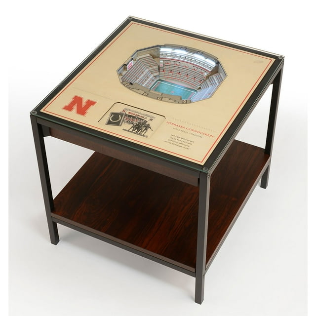 YouTheFan Nebraska Cornhuskers Lighted Stadium End Table