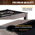 thumbnail image 4 of Barrington Billiards Monteray 7’ Drop Pocket Pool Table, 3-in-1 Dining Top & Table Tennis with Game Accessories, 4 of 8