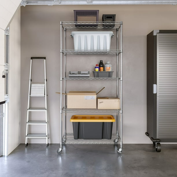 Seville Classics UltraDurable 5-Tier NSF Steel Shelving, 36