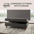 thumbnail image 3 of Kristen Fabric Reversible Sectional with Storage Ottoman, Assorted Colors, 3 of 14