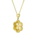 thumbnail image 3 of Diamond Cut Halo Flower Necklace in 14K Gold, 3 of 5