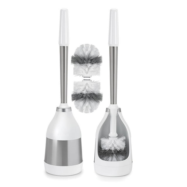 Polder 2-Pack Belle Toilet Brush Caddy with 2 Bonus Replacement Brush Heads