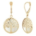 thumbnail image 2 of Tree of Life Dangle Earrings in 14K Gold, 2 of 7