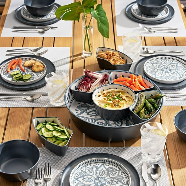 Member's Mark 6-Section Bamboo Melamine Serving Platter with Lazy