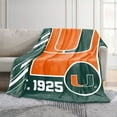 thumbnail image 2 of Logo Brands Miami Hurricanes 60"x70" Super Plush Blanket, 2 of 6