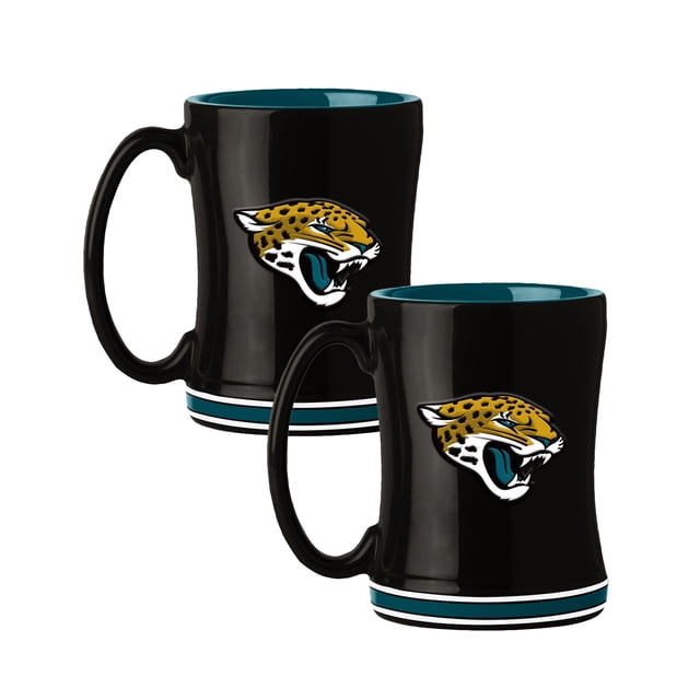 Logo Brands Jacksonville Jaguars 14oz Relief Mug Set