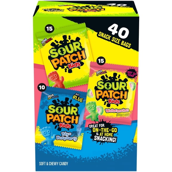 SOUR PATCH KIDS Soft & Chewy Candy, Snack Packs, .97 oz., 40 pk.