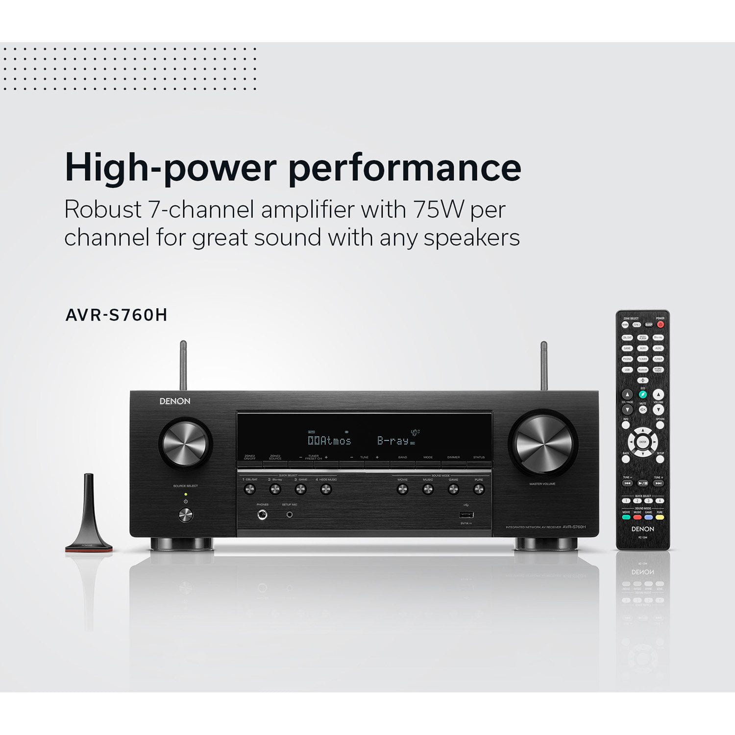 Denon AVR S760H 7.2ch 8K AV Receiver with 3D Audio, Voice Control