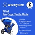 thumbnail image 2 of Westinghouse 3 in. Dia 212cc 3-in-1 Gas Powered Wood Chipper Shredder Mulcher, 2 of 11