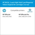 thumbnail image 2 of HP 902XL High-Yield Cyan, Magenta, Yellow Original Ink Cartridge, 3/Pk, 2 of 8