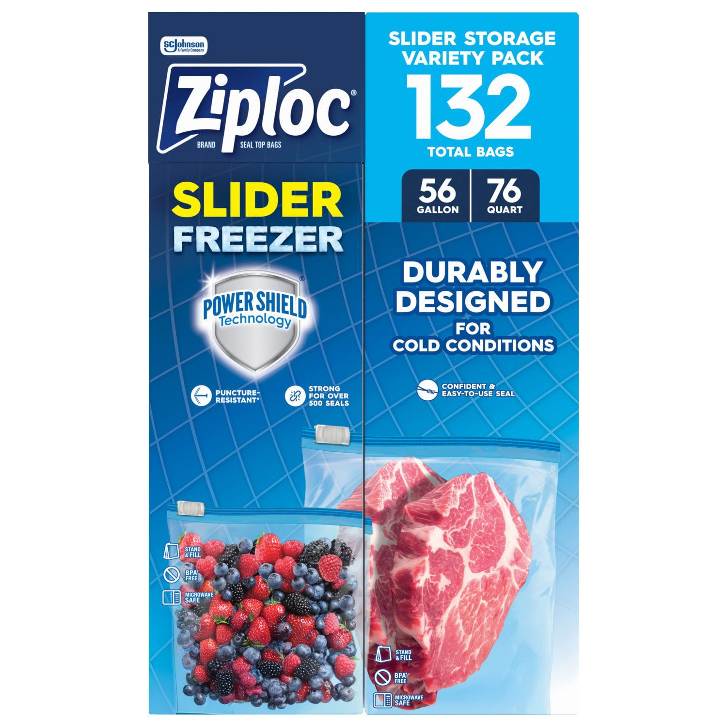 m22@ルミネジュシリーズパウチ Ziploc Slider Freezer Bags, Variety Pack, 132 ct. - Samsclub.com