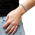 thumbnail image 5 of Oval Cut Gemstone Halo Bolo Bracelet in Sterling Silver, 5 of 5