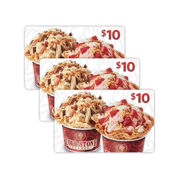 Cold Stone Creamery $30 Gift Card Multi-Pack, 3 x $10