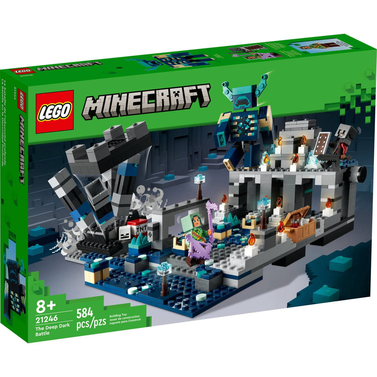 LEGO Minecraft The Deep Dark Battle Building Set Toy, 584 pcs