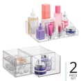 thumbnail image 5 of iDesign Cosmetic Organizer and Storage Set - Divided Organizer and Storage Drawer, Clear, Set of 2, 5 of 9