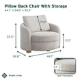thumbnail image 3 of Studio Living Manchester Large Accent Chair in Olive Boucle Fabric, 3 of 10