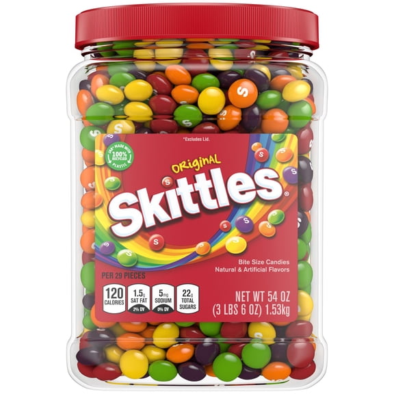 Skittles Original Chewy Candy Bulk Jar, 54 oz.