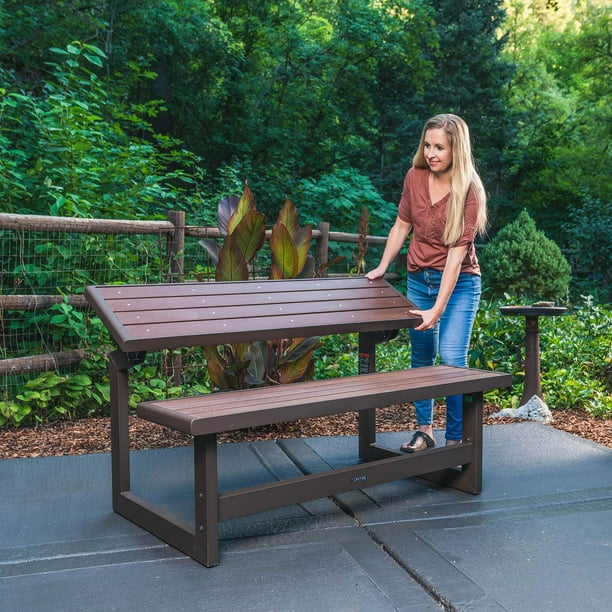 Lifetime Weather-Resistant Mocha Brown Convertible Bench