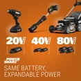 thumbnail image 8 of Worx 40v Combo, Includes 20" Push Mower, 13" String Trimmer, Quiet Tech Blower, 8 of 9