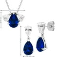 thumbnail image 7 of Pear Cut Lab Gemstone Earring and Necklace Set in Sterling Silver, 7 of 8