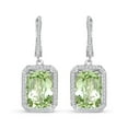 thumbnail image 2 of Cushion Cut Gemstone Halo Dangle Earrings in Sterling Silver, 2 of 5