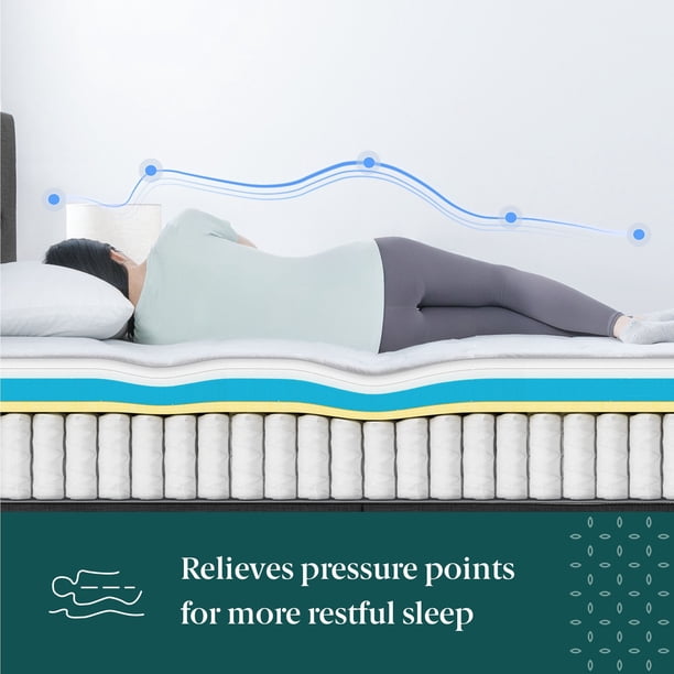 ZINUS Night Therapy 12” Medium Firm Euro Top Hybrid Mattress