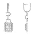 thumbnail image 2 of 1.60 C.T. TW Baguette and Round Cut Diamond Dangle Earrings in 14K Gold, 2 of 6
