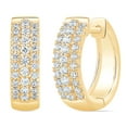 thumbnail image 1 of 0.35 CT. T.W. Round Cut Huggie Hoop Diamond Earrings in 14K Gold, 1 of 5