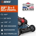thumbnail image 2 of SENIX 22" 150cc 4-Cycle Briggs & Stratton Gas Self-Propelled Lawn Mower with 3-in-1 Bagging, Mulching, Side Discharge, 2 of 10