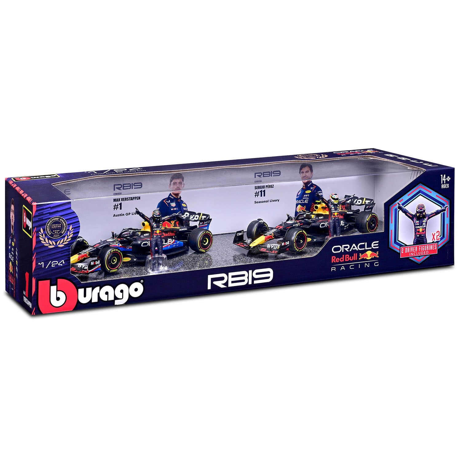 Bburago Formula One Racing 1:24 Race Cars with Driver Figures, 2