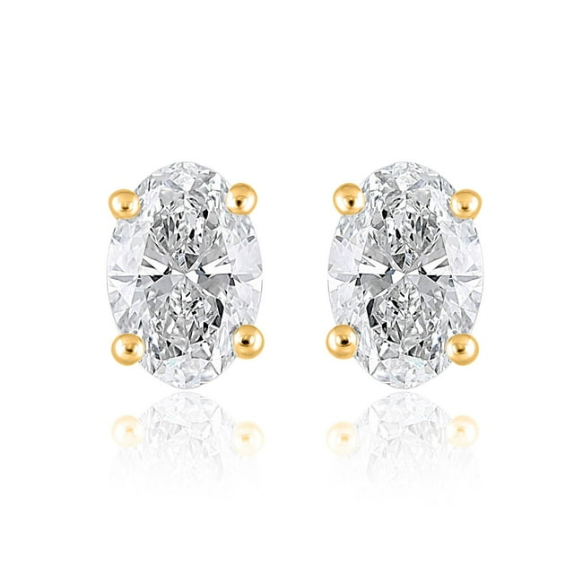 Lab Created 2.00 CT. T.W. Fancy Cut Diamond Stud Earrings in 18K Gold