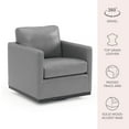 thumbnail image 3 of Cole & Rye Modern Farmhouse Leather Swivel Accent Chair, 3 of 12
