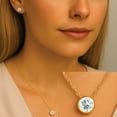 thumbnail image 4 of Round Cut Gemstone Bezel Pendant in 14K Gold, 4 of 6