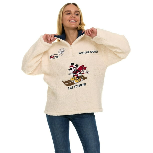 Disney SPORT ポロ Women's Character Winter Sherpa Quarter-Zip Pullover - Samsclub.com