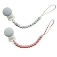 thumbnail image 1 of Tiny Teethers Designs, Signature Silicone Baby Beaded Pacifier Clip Teether, Marble and Rose, 2 pk., 1 of 7