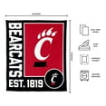 thumbnail image 3 of Logo Brands Cincinnati Bearcats 60"x70" Super Plush Blanket, 3 of 6
