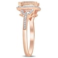 thumbnail image 4 of Morganite and 0.17 CT. T.W. Diamond Halo Ring in 14K Gold, 4 of 6