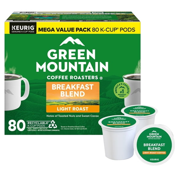 Green Mountain Coffee Roasters Light Roast Coffee Pods, Breakfast Blend, 80 ct.