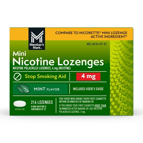 Member’s Mark Nicotine Mini Lozenge, Choose your flavor, 216 ct.