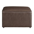 thumbnail image 6 of Studio Living Hailey Storage Ottoman in Brown Faux Leather, 6 of 8