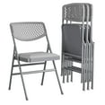 thumbnail image 2 of COSCO Ultra Comfort Commercial XL Premium Fabric Padded Folding Chair, Gray, 2 of 9