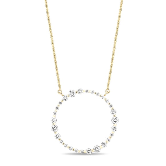 0.80 CT. T.W. Open Circle Round Cut Diamond Necklace in 14K Gold